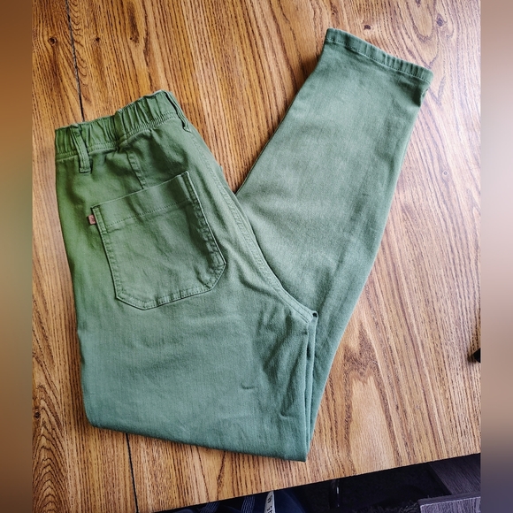 Judy Blue garment-dyed high-waisted jogger jeans drawstring olive green sz 27. - Picture 7 of 16